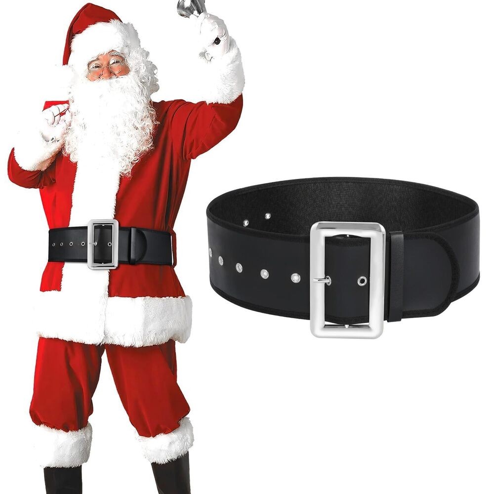 6370 Christmas Santa Belt for Adults - Black Pirate Belt - Santa Claus